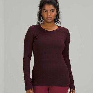 Lululemon Swiftly Tech Long Sleeve Shirt 2.0 Yogo Pop Cassis / Black sz 8